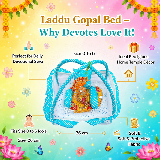 Divine Comfort: The Elegant Laddu Gopal Resting Bed