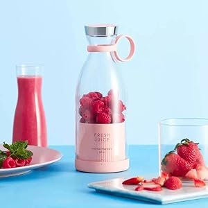 Portable Electric Juicer Blender Bottle 350ml USB Rechargeable Mini Fruit Blender Smoothie Maker with Stainless Steel Blades for Travel, Gym & Kitchen