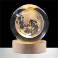 Smart 3D Glowing Crystal Ball Moon Lamp with Wooden Base