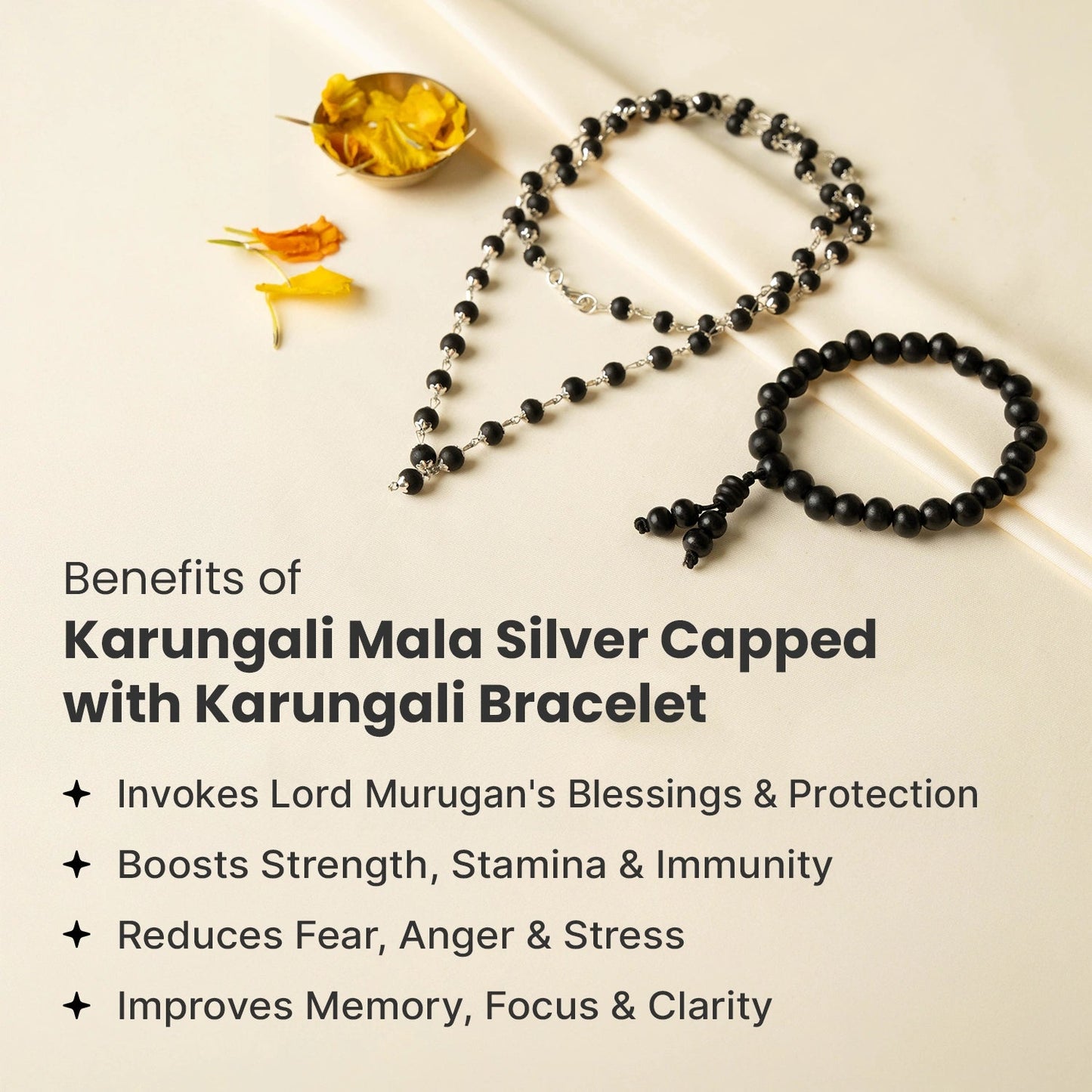 Original Karungali Malai + Bracelet Combo
