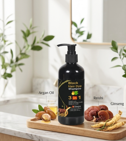 Unisex Instant Black Herbal Hair Dye Shampoo for Grey Hair Coverage 3 in 1(100ml)